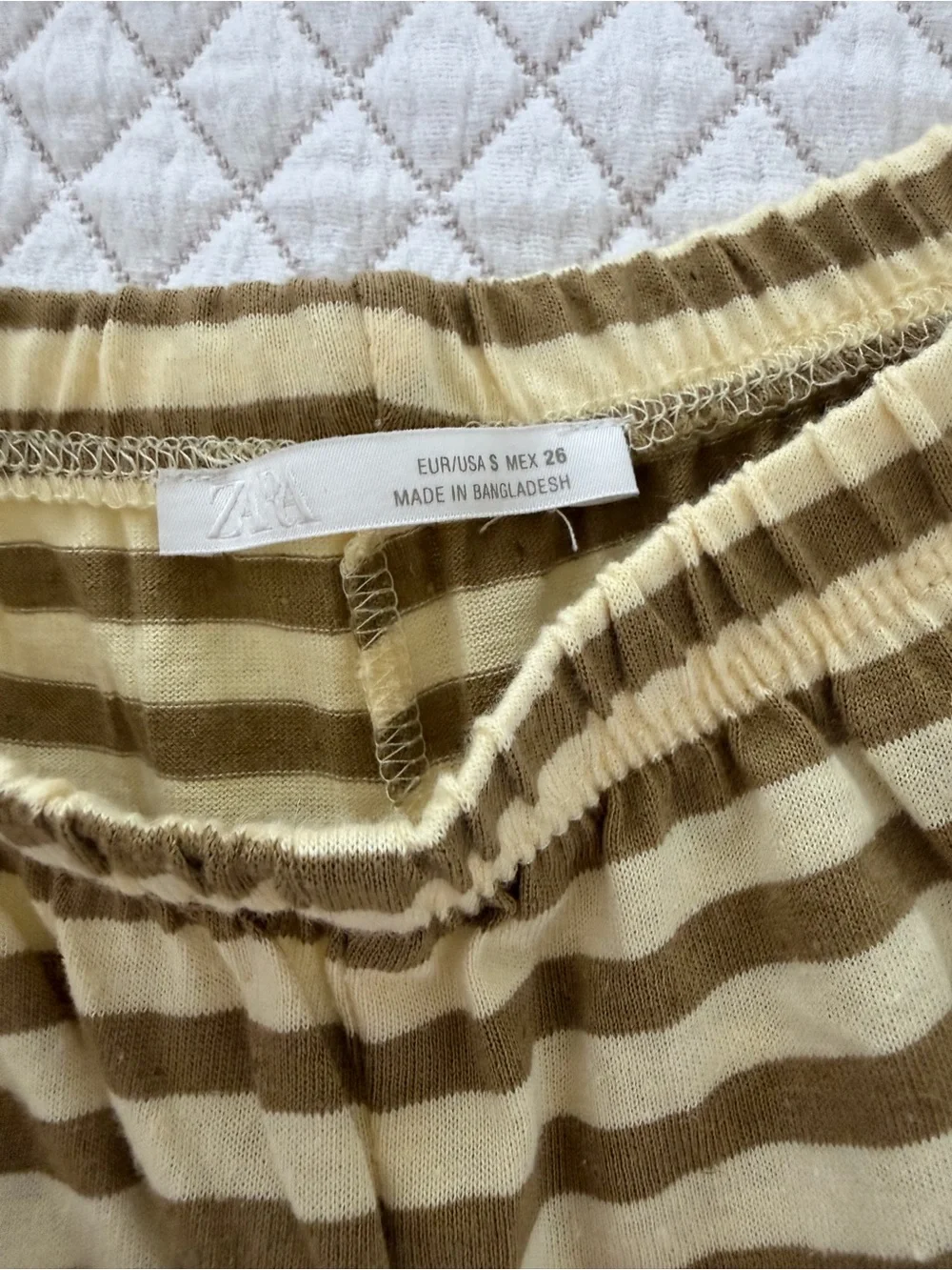 Striped cotton and linen pants Zara